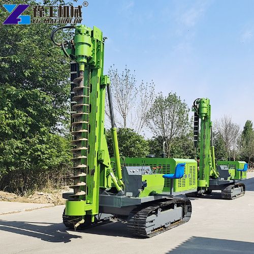 solar pile driver machine